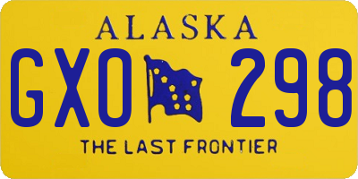 AK license plate GXO298