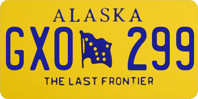 AK license plate GXO299