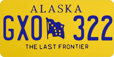 AK license plate GXO322