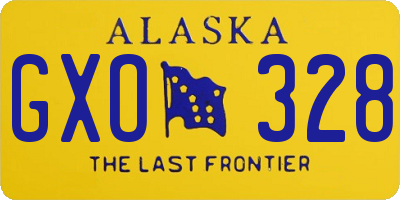 AK license plate GXO328