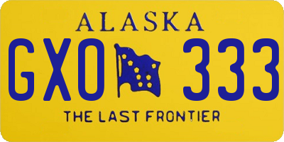 AK license plate GXO333