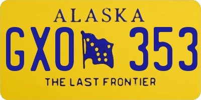 AK license plate GXO353