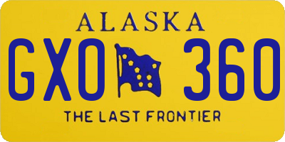 AK license plate GXO360