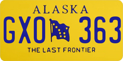 AK license plate GXO363