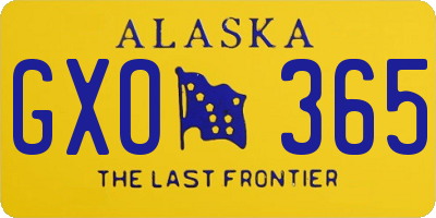 AK license plate GXO365