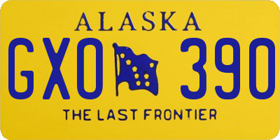 AK license plate GXO390