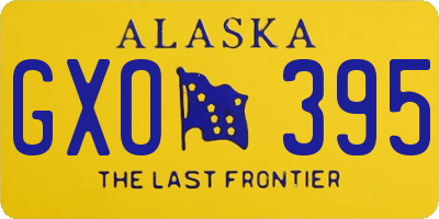 AK license plate GXO395