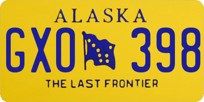 AK license plate GXO398