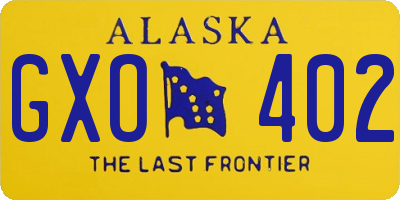 AK license plate GXO402