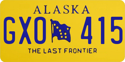 AK license plate GXO415