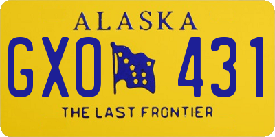 AK license plate GXO431