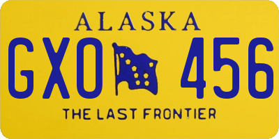 AK license plate GXO456