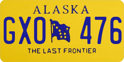 AK license plate GXO476