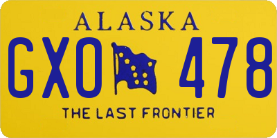 AK license plate GXO478