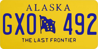 AK license plate GXO492