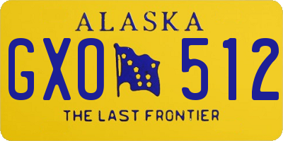 AK license plate GXO512
