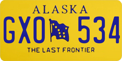 AK license plate GXO534
