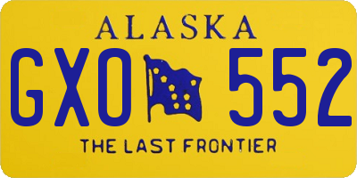 AK license plate GXO552