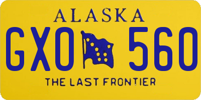 AK license plate GXO560