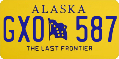 AK license plate GXO587
