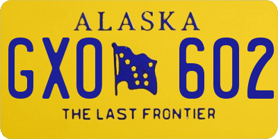 AK license plate GXO602
