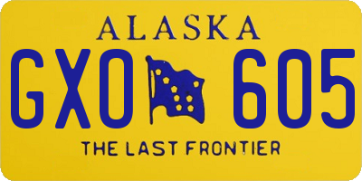 AK license plate GXO605