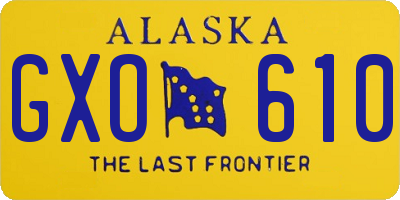 AK license plate GXO610