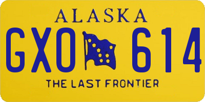 AK license plate GXO614