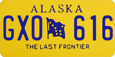 AK license plate GXO616