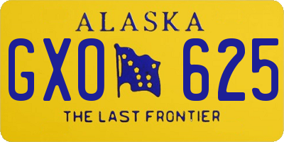 AK license plate GXO625