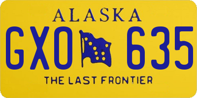 AK license plate GXO635