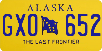 AK license plate GXO652