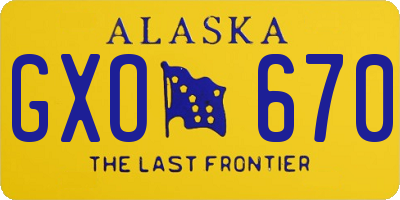 AK license plate GXO670
