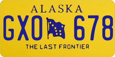 AK license plate GXO678