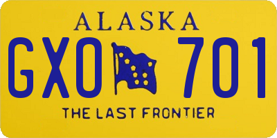 AK license plate GXO701