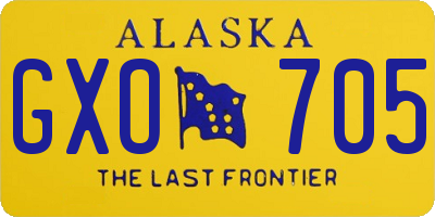 AK license plate GXO705