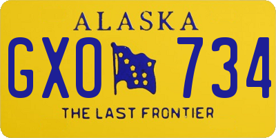 AK license plate GXO734