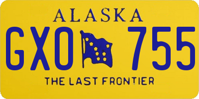 AK license plate GXO755