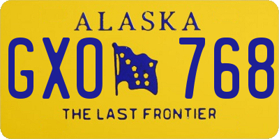 AK license plate GXO768
