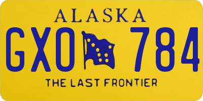 AK license plate GXO784