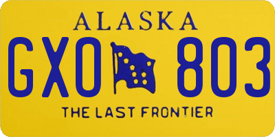 AK license plate GXO803