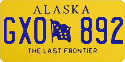 AK license plate GXO892