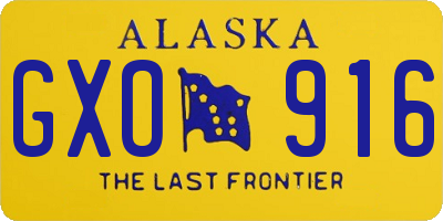 AK license plate GXO916