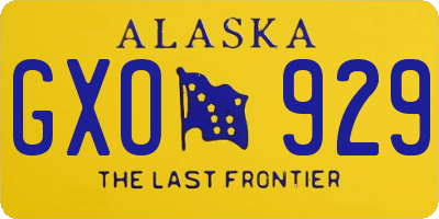 AK license plate GXO929