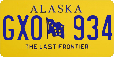 AK license plate GXO934