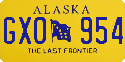AK license plate GXO954