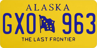AK license plate GXO963