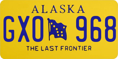 AK license plate GXO968