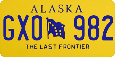 AK license plate GXO982