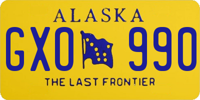AK license plate GXO990